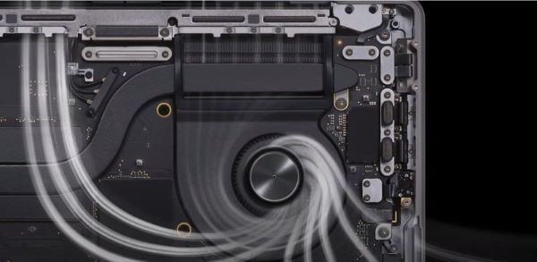 MacBook Pro 14 inch M3 được trang bị một quạt tản nhiệt
